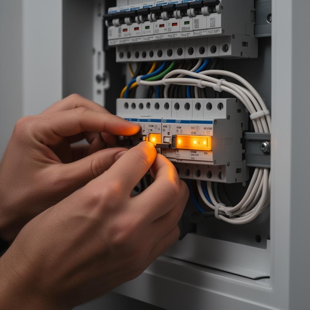 Elektricien aan het werk aan groepenkast in Amsterdamse woning